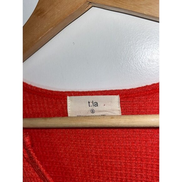 T.La Anthropologie Ribbed Tangerine V-Neck Tunic Top Size S Small Womens - Picture 3 of 9